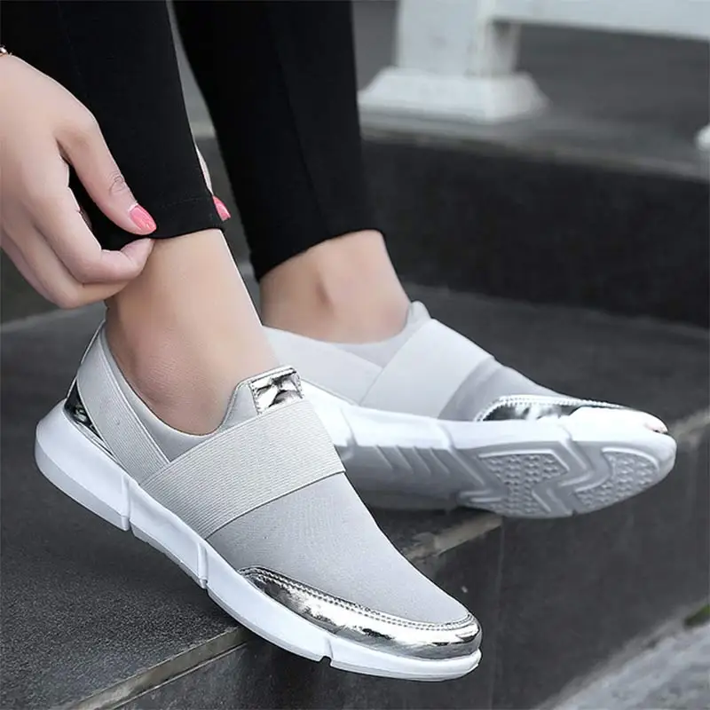 

Sequined Sneakers Women Trainers Platform Sneakers Vulcanized Shoes Slip-on Stretch Fabric Designer Shoes Bling Chaussures Femme