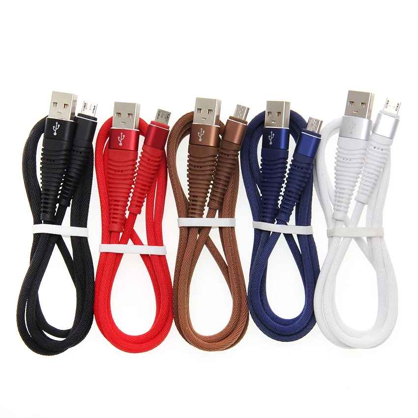 

100pcs/lot 1M Micro USB Cable 2A Fast Data Sync Charging Microusb Charger for Samsung Xiaomi HTC Android Mobile Phone Cables
