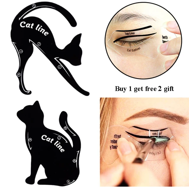 2Pcs Kat Lijn Stencils Set Voor Lady Eye Make Up Tool Beauty