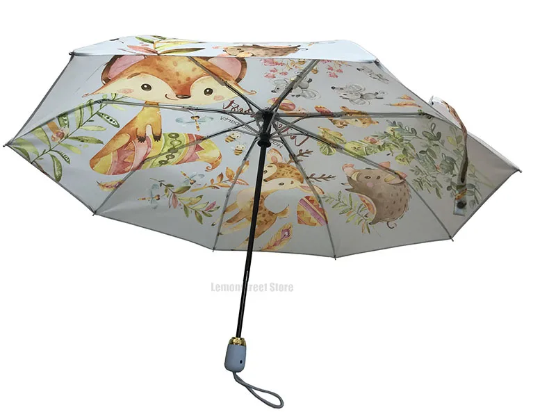 Креативный женский зонт принцессы для детей, Мультяшные складные зонты, детский автоматический зонтик от дождя, уникальные подарки