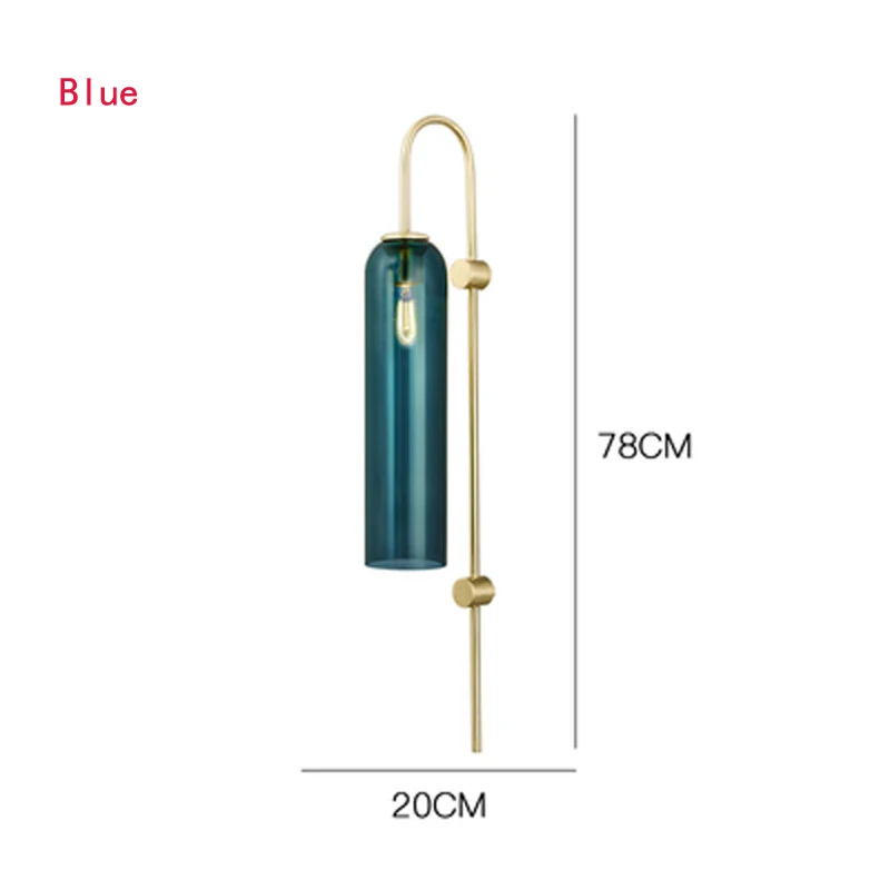 Скандинавский креативный Янтарный/синий/белый стеклянный трубчатый настенный светильник для гостиной, спальни, отеля, лобби, настенный светильник, художественная декоративная стена, лампы