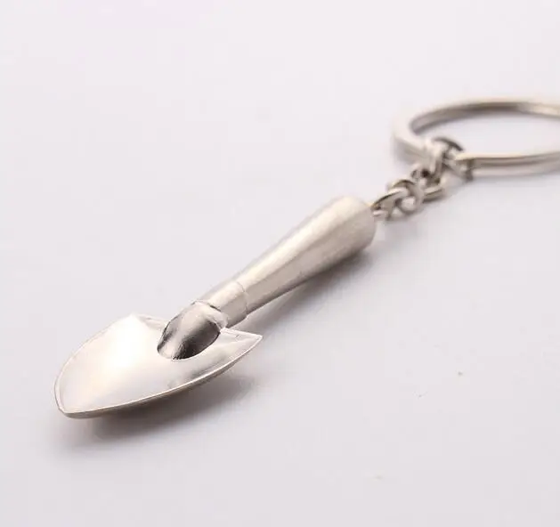 

Tools 1PC Hot New Fashion Keychain Work Silver Metal Keyring Shovel