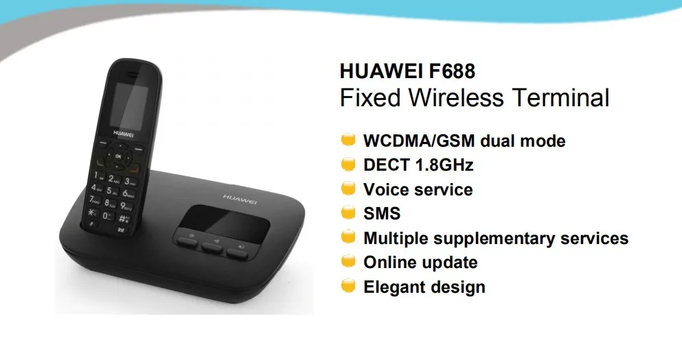 Huawei F688-20 UTMS/WCDMA 900/2100 МГц фиксированной беспроводной терминал и DECT телефон