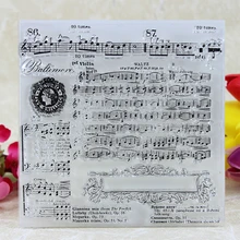 YLCS116 Müzik Silikon Temizle Pullar Scrapbooking DIY Albümü Kart Yapımı Dekorasyon Kabartma Zanaat Lastik Damga 14.5x14.5 cm(China)