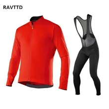 Ciclismo Jersey de Manga Larga y Pantalones de Ciclo del babero de Ciclo Kits Strap Ciclismo Ropa maillot ciclismo ropa ciclismo invierno