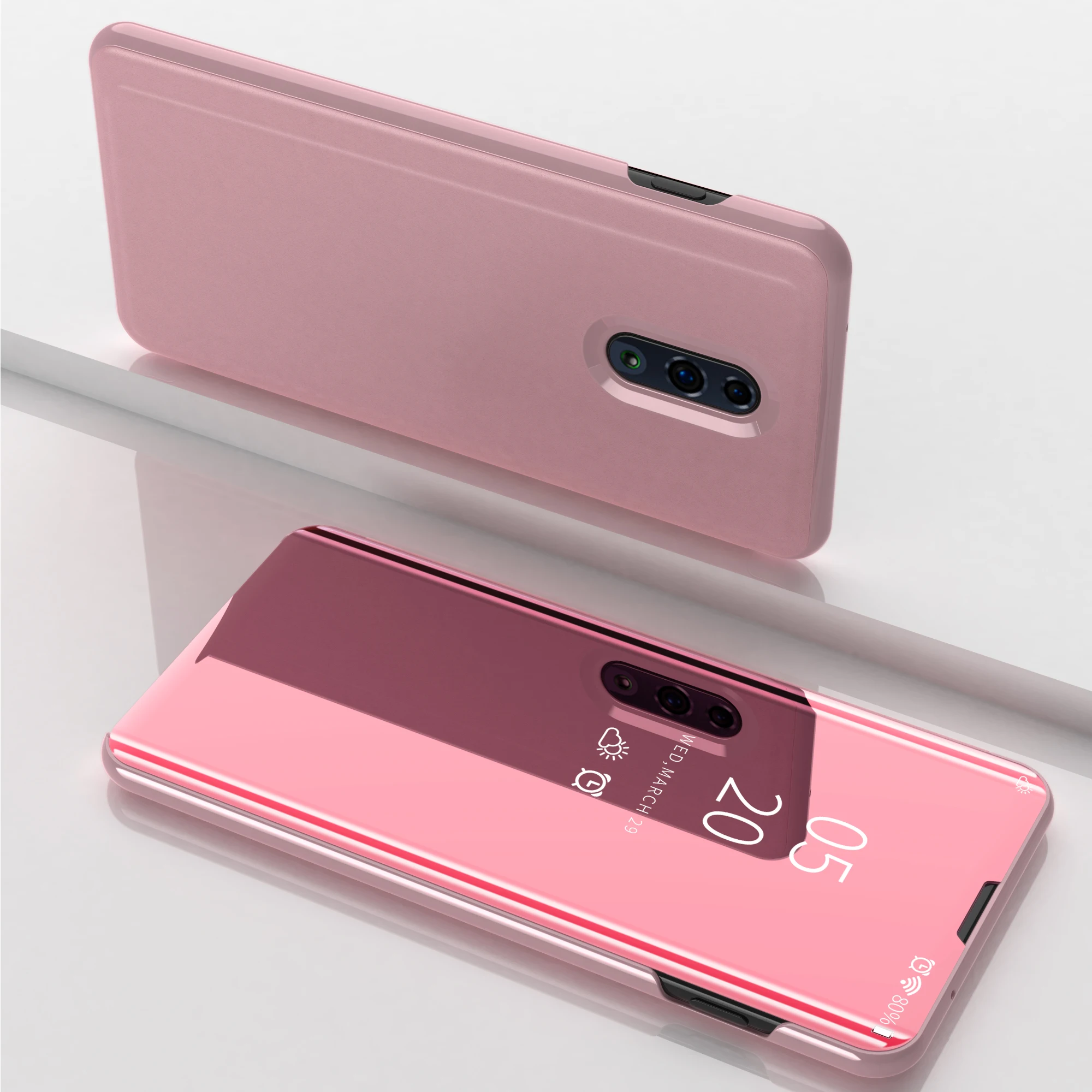 

Smart Mirror Flip Case for OPPO RENO 6.4inch Clear view case for OPPO Find X F5 F7 F9 K1 Luxury Stand Case for OPPO realme 3 pro