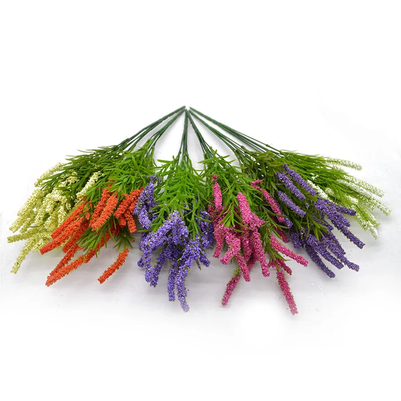 7 Bunch Romantic Provence decoration lavender flower silk Artificial Flowers For Wedding Party Garden Decor grain decorative 7z 7 Bunch Romantic Provence decoration lavender flower silk Artificial Flowers For Wedding Party Garden Decor grain decorative 7z