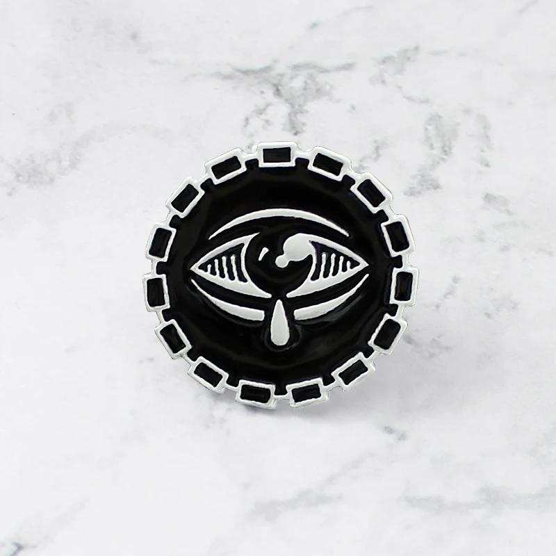 

Round Shape Black Eye Pin Tears Black Brooch Skeleton Witchcraft Tears Creative Badge Clothing Backpack Brooch Jewerly