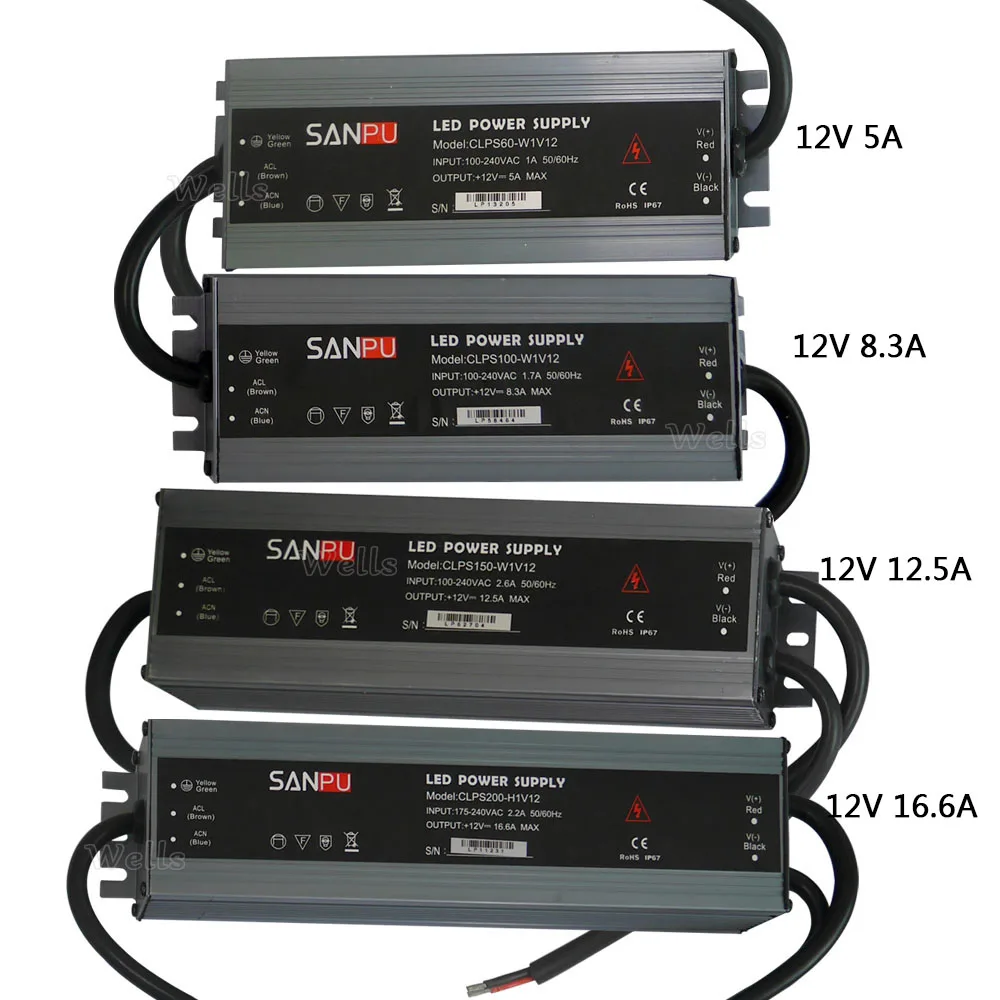 online Ultra fino LEVOU fonte de alimentação à prova d água IP67 DC12V transformador 60 W 100 W 120 W 150 W 200 W levou Driver para tira conduzida