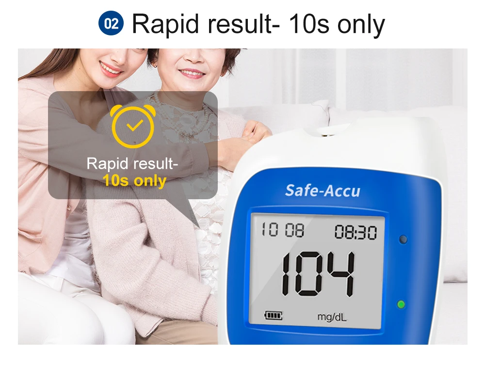 Medidor de Glicose Tiras de Teste Monitor de Açúcar Glucometer com 50 Sinocare Sangue Diabetes Tester Kit Agulhas Lancets Safe-accu2 no 10 High Quality Beleza e saúde