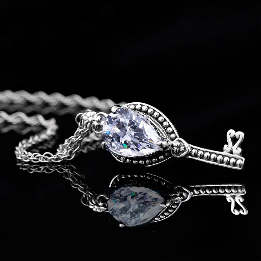 Szjinao известный бренд 925 стерлингового серебра женский кулон модный ключ дизайн ожерелье циркония Винтаж ручной работы ювелирные украшения