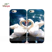 2pcs Lots Love Swan Animal Desgin Pair Lover Phone Cases For Iphone6 6plus Case Cover Valentine