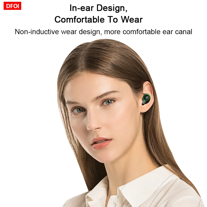 Bluetooth наушники DFOI JS19 Беспроводные спортивные TWS с микрофоном 5 0|Наушники и
