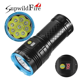 

ISHOWTIENDA comvenient SupwildFire 9 x XM-L T6 LED Power Digital Display Hunting Flashligt for hunting fishing emergencies #G30