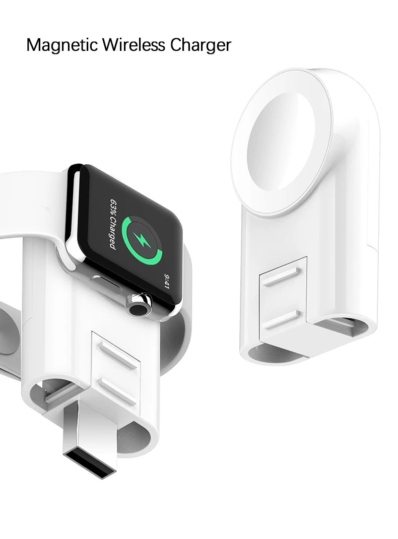 Портативная Магнитная Беспроводная зарядная док-станция для Apple Watch 4 3 2 1 38 мм 40 мм 42 мм 44 мм i-Watch Быстрая зарядка USB зарядное устройство