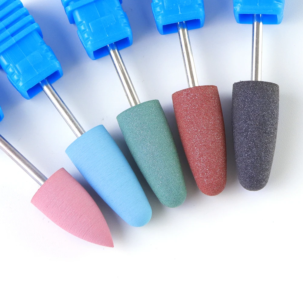 1 шт. фрезы для ногтей сверло для ногтей резиновое Силиконовое керамическое полировочное пилки инструменты для электрического маникюра педикюра машина LA065-1