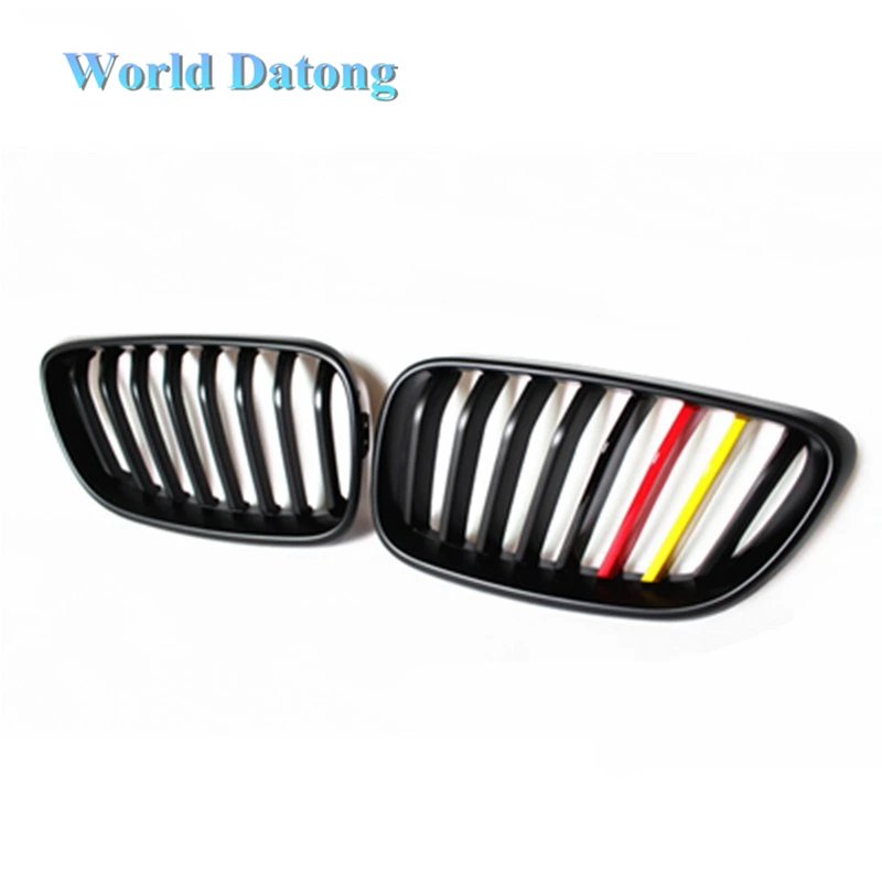 

1-slat F22 German flag type black ABS bumper kidney grill for BMW 2014 2015 2016 2 Series 2-door F22 F23 F87