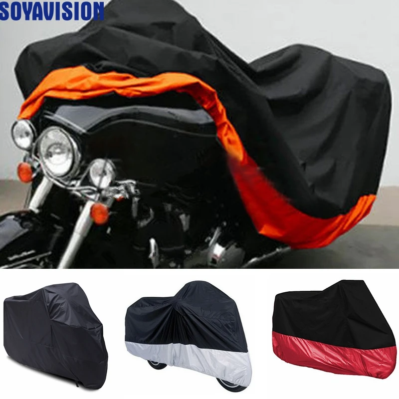 Moto Parts Black Waterproof Sun Motorcycle Cover For Honda Kawasaki