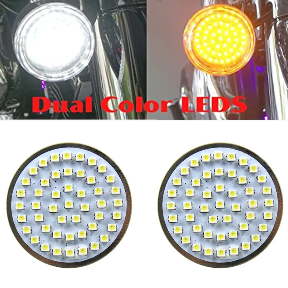 

For Sportster 883 Dual Color White /Amber LED Turn Signal Inserts For super glide dyna