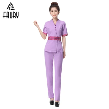 

Waiter Clothing Women Short Sleeved Medical Uniform Hotel Waitress Beauty Salon Beautician SPA Fashion Workwear Clothes