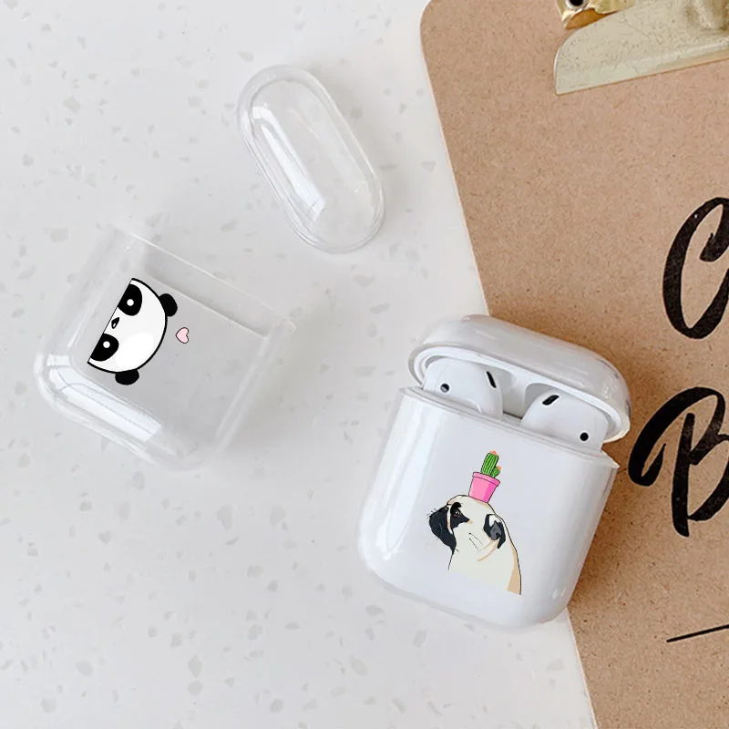 Прозрачный чехол для Apple airpods с милыми животными собаками беспроводной Bluetooth