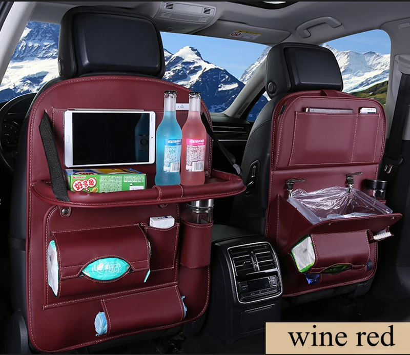 Assento de Carro de Volta Bolsa de Lixo Bolsas do Organizador Bolsa de Armazenamento de Viagem Acessórios para Automóveis Tidying com Lixo Novo Mesa Dobrável Estiva 6 de Lixo Mesa Dobrável sacos do Organizador