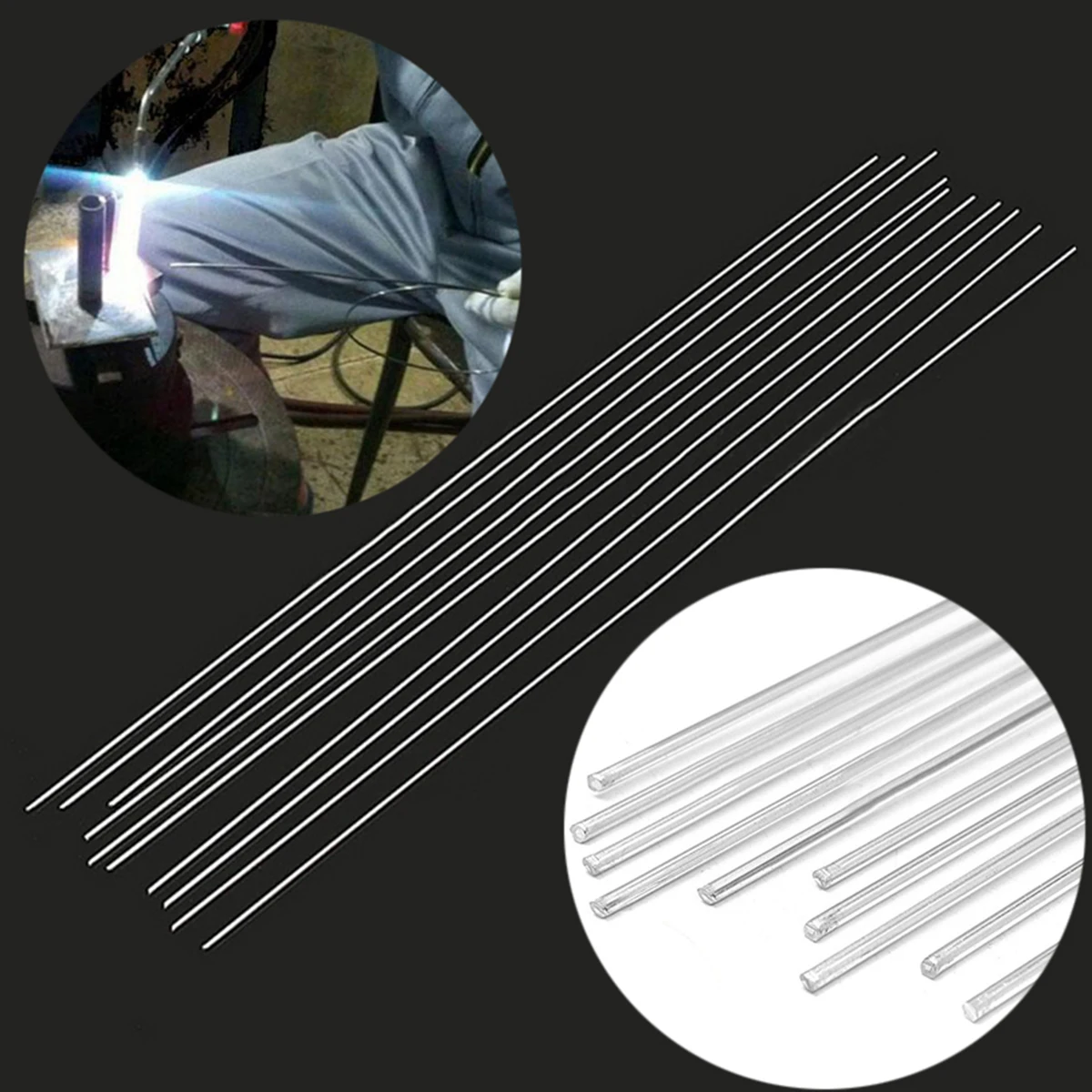 10pcs 1.6*330mm Aluminum Alloy Silver TIG Filler Rods Welding Brazing Wire Tool