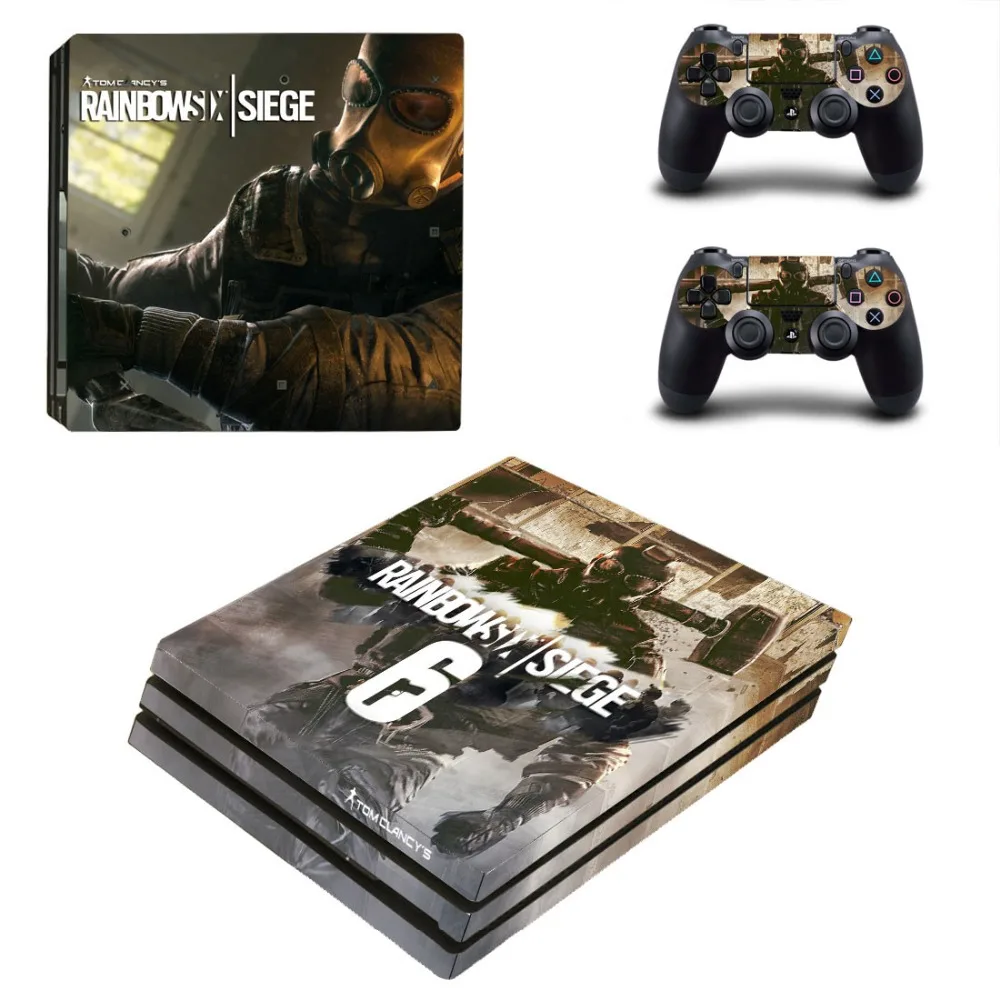 Виниловая наклейка Tom Clancy's Rainbow Six Siege PS4 Pro для консоли Playstation 4 и 2 контроллера