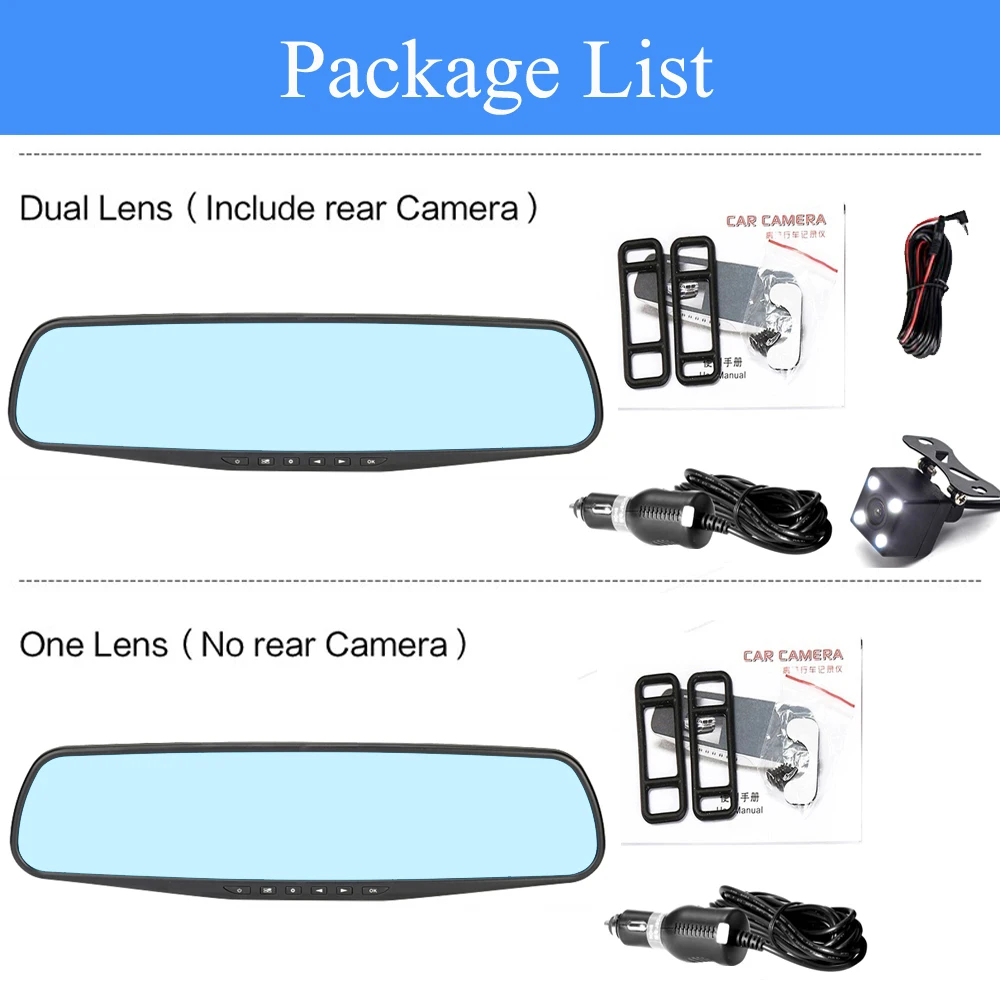 CRUZ Car Dvr камера 4 3 &quotсенсорный экран FHD 1080P зеркало заднего вида цифровой