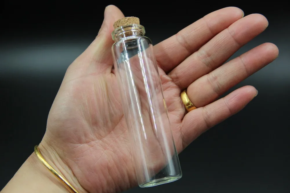 

100pcs 30*110mm 55ml Glass Bottle Wishing Bottle Vials Empty Sample Jars with Cork Stopper Wedding Wish Jewelry Party Favor Gift