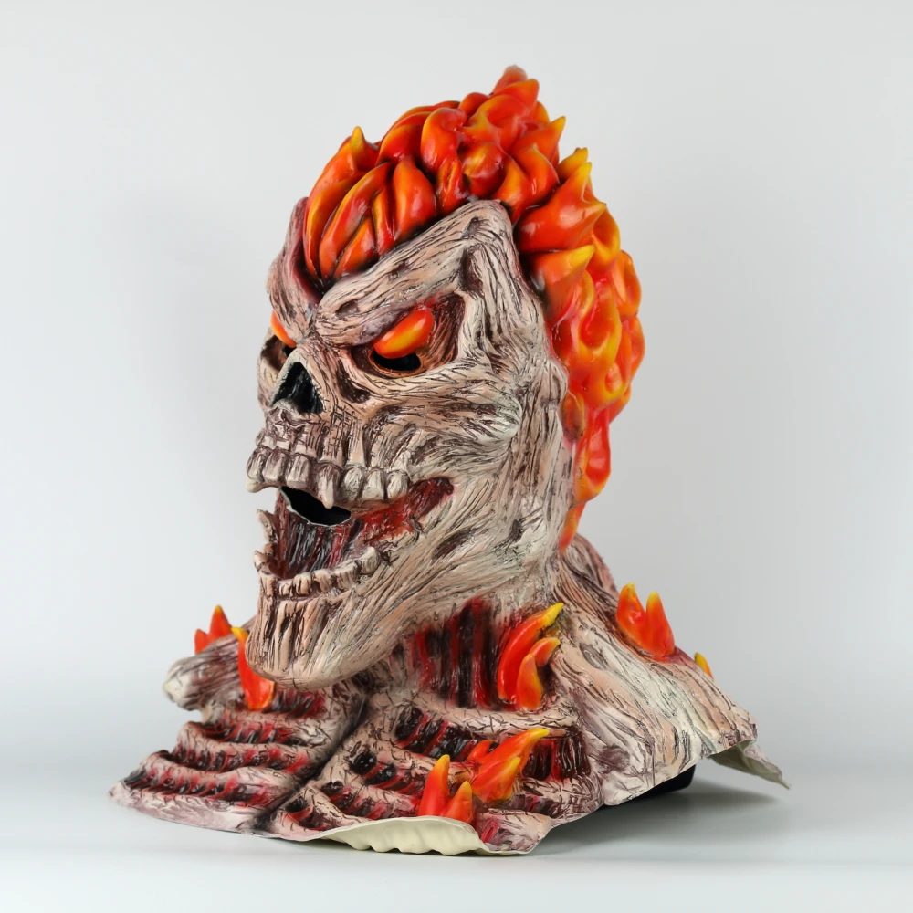 Skull Flame Mask Halloween Cosplay Fireman Mask Full Head Halloween Masquerade Party Mask Props (4)