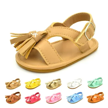 

2019 Hot sale tassel Pu leather baby sandals child Summer moccasins girls Boys shoes Sneakers Infant toddler hard sole 0-18M