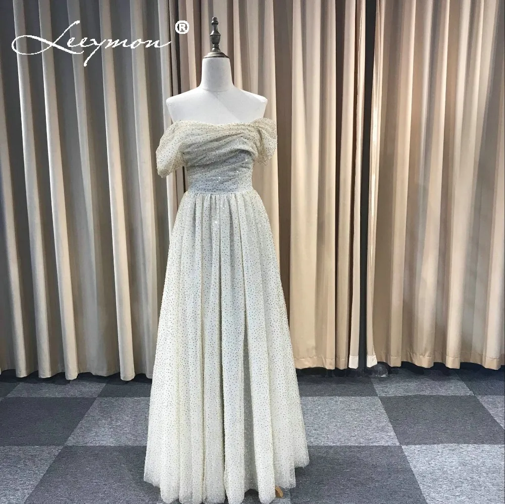 

Leeymon 2019 Sequins Prom Dresses Long Evening Party Dress A-Line Vestido De Festa Long Prom Dress Real Pictures
