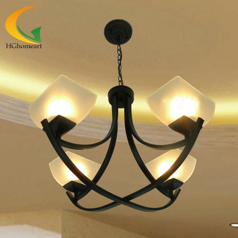 Continental retro chandelier living room lamps penthouse villabedroom lamp restaurant lighting wrought iron chandelier