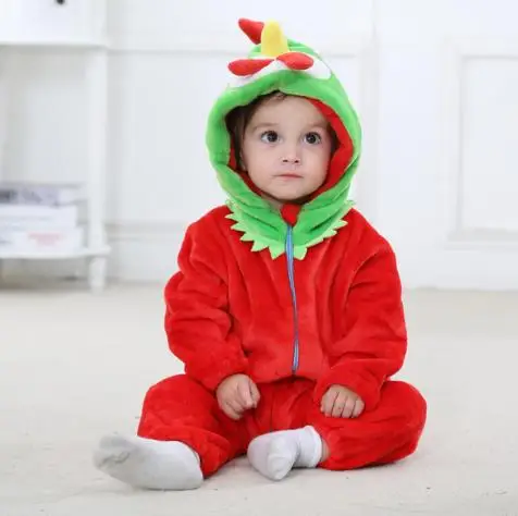 Детские комбинезоны, фланелевая Одежда для мальчиков и девочек, мультфильмы для новорожденных, пижамы, теплые зимние пижамы с животными, roupas de bebe recem nascido - Цвет: Chick