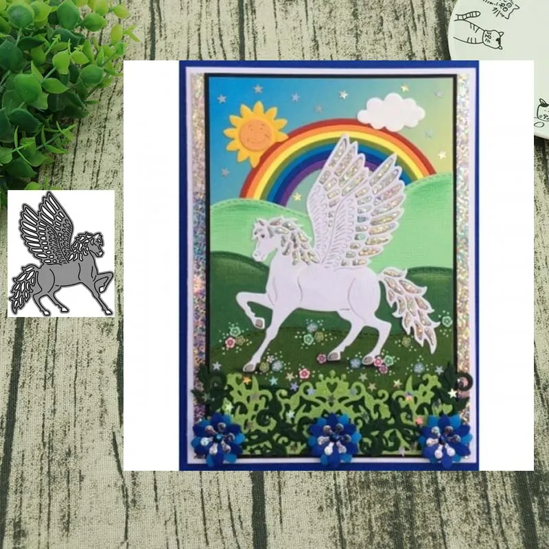 

AddyCraft 2019NEW Metal cutting dies cut die Angel horse Scrapbook paper craft knife mould blade punch stencil