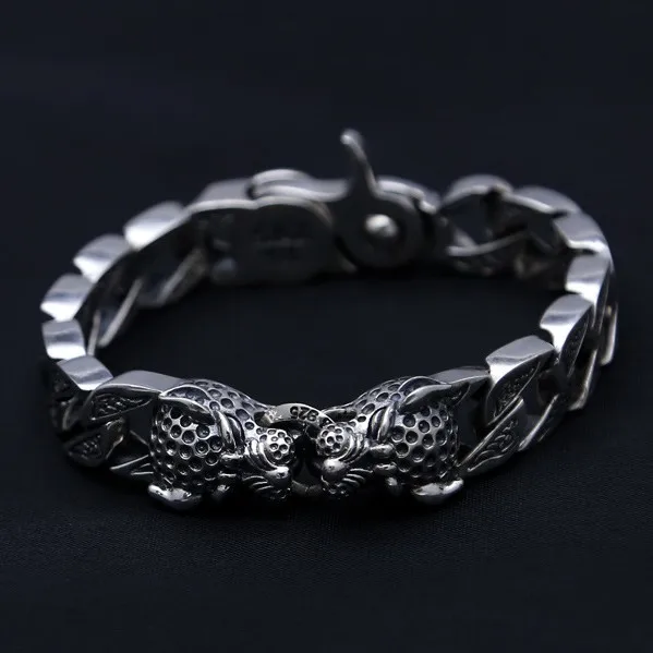 100-S925-solid-pure-silver-jewelry-double-leopard-head-thick-chain-men-s-vintage-Thai-silver (3)