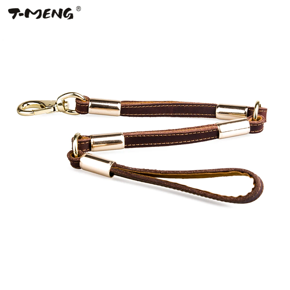Genuine Leather Dog Leash Length 70cm For Small Medium Large Dogs Brown High Quality Durable