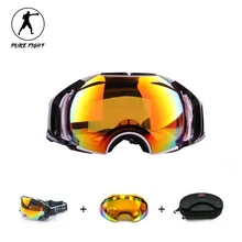 Skiing Eyewear Unisex Double Lens UV400 Anti-Fog Big Spherical Skiing Glasses Snow Ski Goggles Snowboard Eyewear Mask