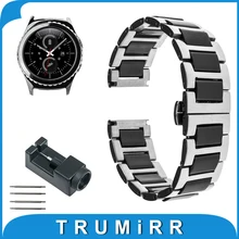 20mm En Céramique Montre Bande pour Samsung Gear S2 Classic R732/R735 Butterfly Boucle Sangle Ceinture Poignet Bracelet Noir Rose Or Blanc