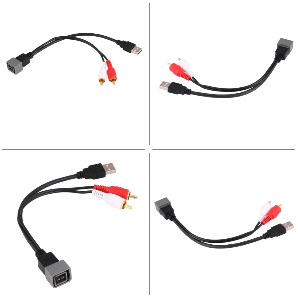 С USB 2 RCA разъем для Nissan Cube Juke Versa аудио видео USB RCA Кабель-адаптер стандартный дизайн Компактный изысканный