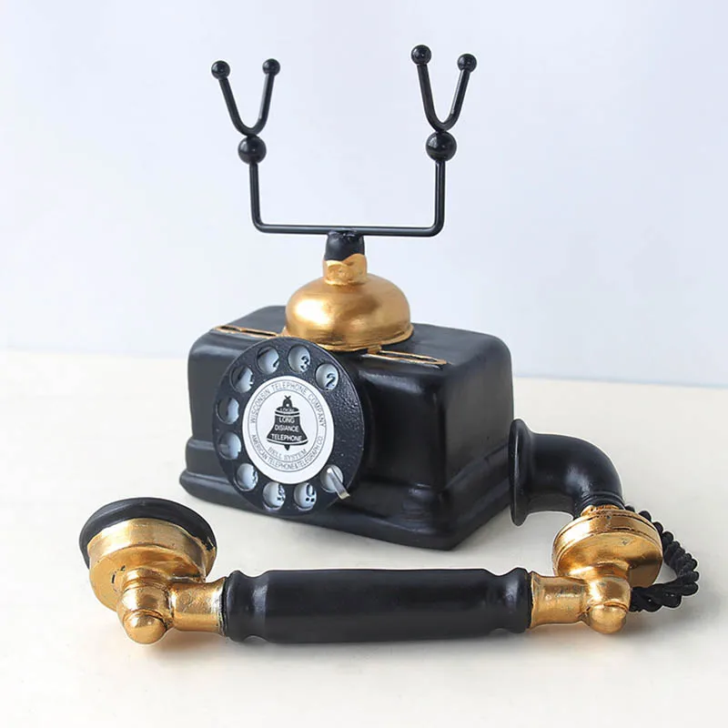 

Vintage Telephone Statue Antique Shabby Old Phone Figurine Home Decor H99F
