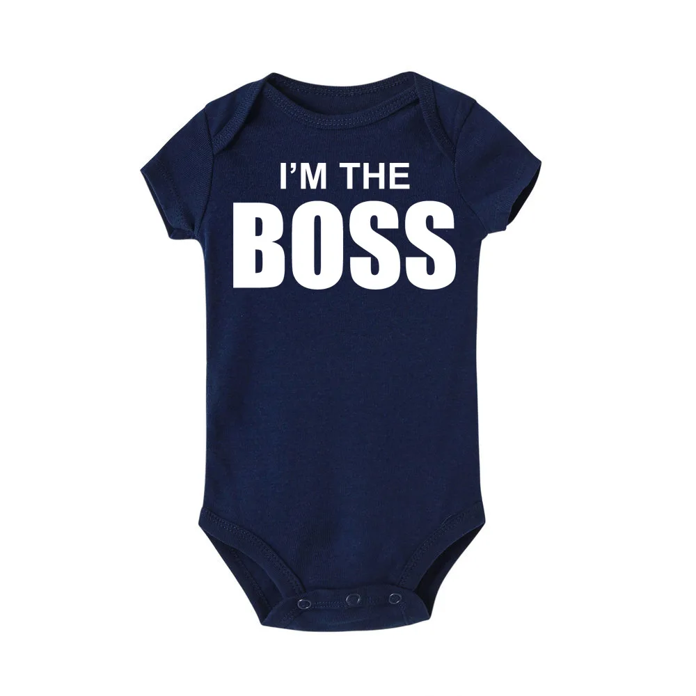 

Boss Letter Cute Funny Body Baby Bodysuit Short Sleeve 100% Cotton Soft Kids Girl Boy Summer Clothes Newborn Girls Clothing