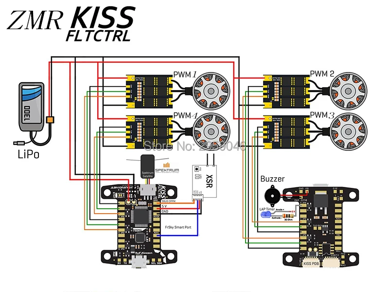 ZMR KISS FC 32 бит Контроллер полета для гоночного комплекта fpv Квадрокоптер рама гоночный Дрон QAV210 QAV-X R 220 260