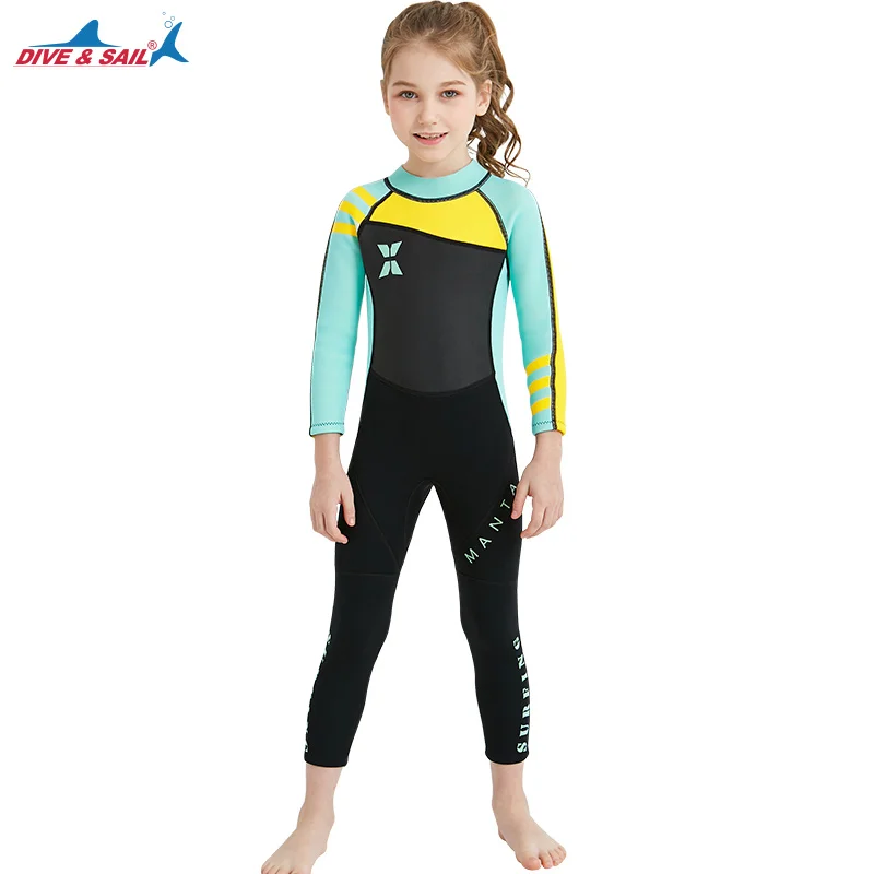 Dive & Sail Wetsuit Kids Full Suit 2.5mm Girls Boys Swim Surfing