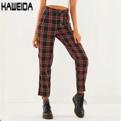 Moda Mujer a Cuadros Pantalones Rectos de Lino de Algodón Nuevo Lío Informal Cinturón de Cintura Ancha Color Caramelo Pantalones Lápiz Negro al por Mayor Moda Mujer a Cuadros Pantalones Rectos de Lino de Algodón Nuevo Lío Informal Cinturón de Cintura Ancha Color Caramelo Pantalones Lápiz Negro al por Mayor