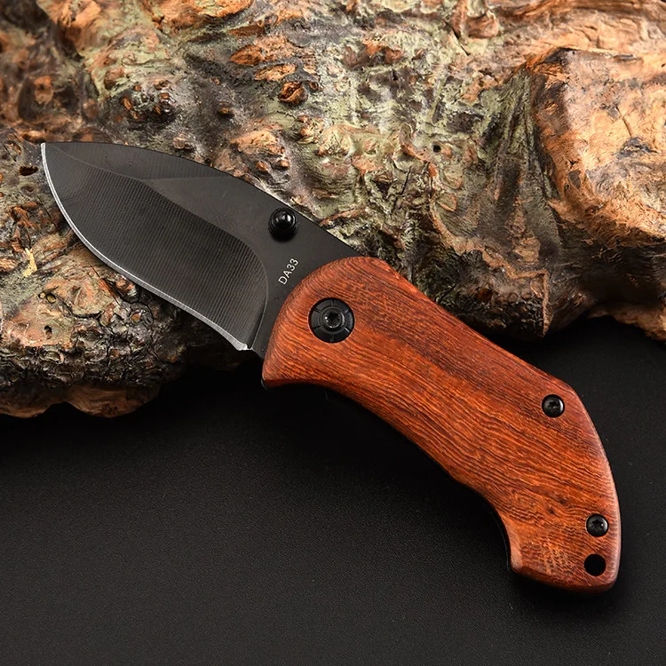 Тактический 55HRC высокопрочный стальной+ цветной складной нож с деревянной ручкой для кемпинга, охоты, выживания, карманный нож, инструмент