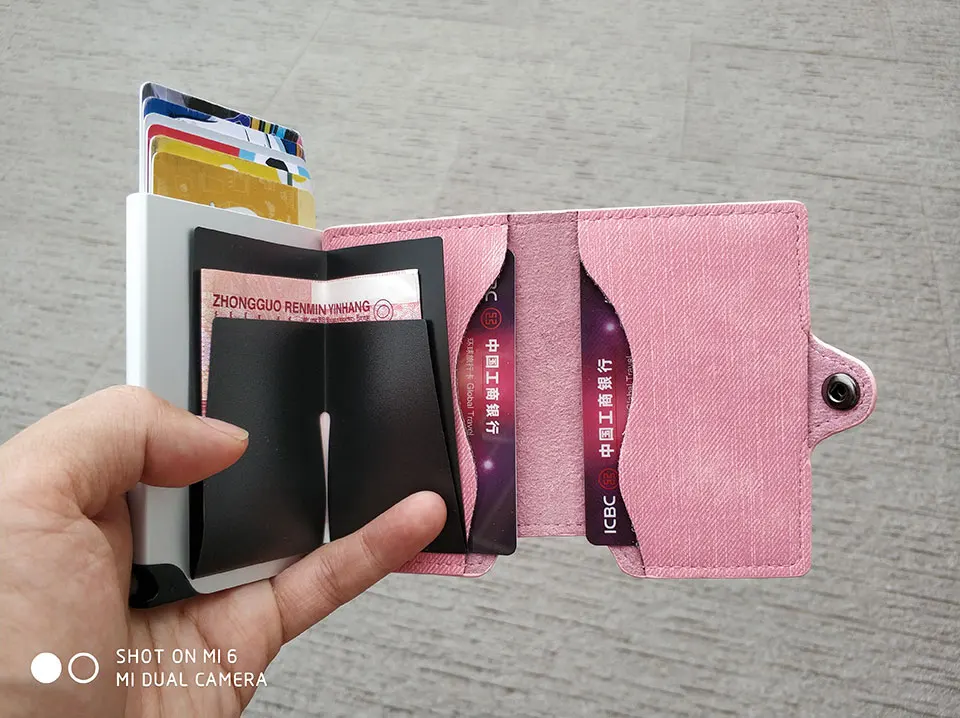 RFID Блокировка ковбойский кредитный ID держатель для карт Ретро винтажный алюминиевый джинсовый кожаный бумажник чехол для карт мини кошелек для мужчин и женщин