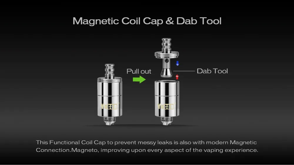 5PCS Yocan Magneto Coil Head Replacement Ceramic Core Coil With Magnetic Cap Dab Tool Fits Magneto Wax Kit E Cig Atomizer Coil 010