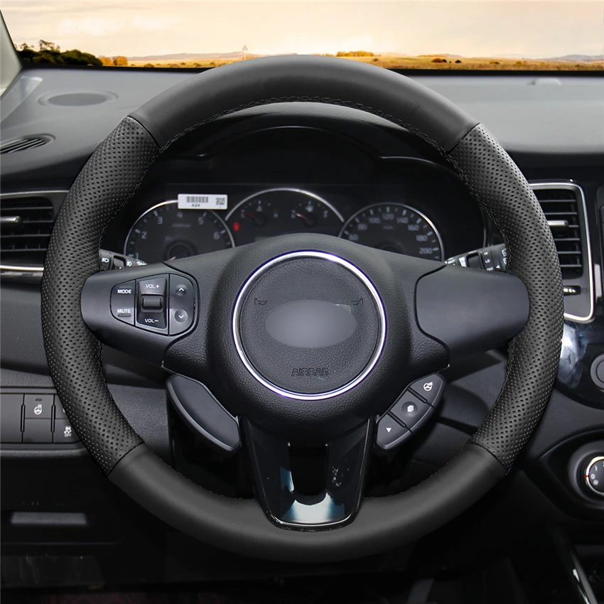MEWANT черный чехол для рулевого колеса автомобиля из искусственной кожи для Kia Carens 2012 2013 аксессуары для интерьера запчасти